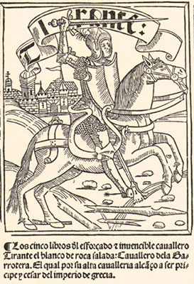 Portada edición castellana de 1511 de Tirant lo Blanc